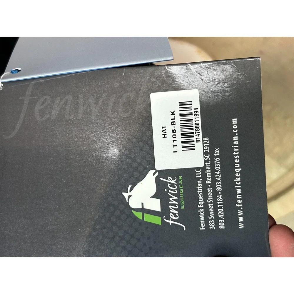 Fenwick‎ Hat Cap Strap Back Mens Black Liquid Titanium Performance Equestrian